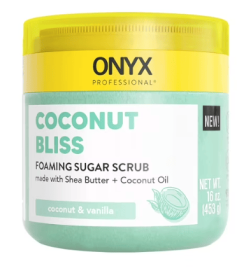 ONYX Professional Foaming Body Scrub with Scrubber, Coconut Bliss, All Skin Types,16 oz