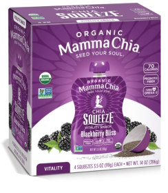 Mamma Chia Blackberry Bliss Organic Chia Squeeze Pouch, 4 count