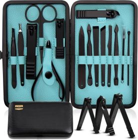 Nail Clippers Professional Nail Kit or Manicure Kit for Women and Men, Stocking Stuffers or Groomsmen Gifts 16Pcs Pedicure Set for Fingernail