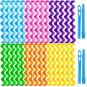 Heatless Hair Curlers Wave Curls Styling Kit for Women Girls On Hair Care - 30 Pcs - 6 Colors - 55 cm/11.81 inch