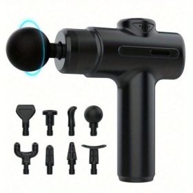 (ICR-Black)Massage Gun Deep Tissue Percussion Massager for Athletes,Handheld Body Back Muscle Massager Gun with 8 Massage Heads