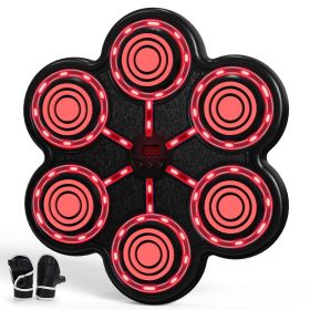 Six-button boxing target - Black main body - black buttons - red light - red eva