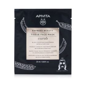 Express Beauty Black Tissue Face Mask with Carob (Detox &amp; Purifying)