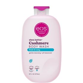 eos Shea Better Cashmere Body Wash Fresh & Cozy Creamy Gel Formula, 16 Oz Bottle