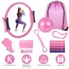 14Pcs Pilates Ring Essentials Kit For Women with Yoga Ball Arm Stretcher 5 Resistant Bands Figure 8 Resistant Band Elastic Band Non-slip Socks Yoga St