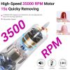 Portable Electric Nail Drill 35000RPM Nails Milling Cutter Wireless Pedicure Grinder Rechargeable Nail Drilling Machine (Silver)