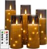 Flameless LED Candles with Timer 5 Pc Flickering Flameless Candles for Romantic Ambiance and Home Decoration Stable