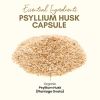 Psyllium Husk Capsules All Natural Fiber Supplement for Gut Health 750 Mg 250 Capsules