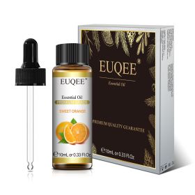 EUQEE 10ml Pure Natural Essential Oil Lavender Jasmine Eucalyptus Vanilla Sandalwood Sweet Orange Lemon Oregano Neroli Fragrance (Net Contents: 10ml, Color: Sweet Orange)