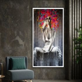 woman graffiti art (Style: 01, size: 120x240cm)