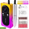 Electric Nail Drill, Portable Nail Drill 45000 RPM, Rechargeable Electric Nail File Kit, Cordless Electric Nail File for Acrylic