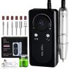 Electric Nail Drill, Portable Nail Drill 45000 RPM, Rechargeable Electric Nail File Kit, Cordless Electric Nail File for Acrylic