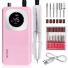 Portable Professional Nail Art Machine 45000 RPM Rechargeable Electric Nail File Set Suitable for Acrylic, Gel Nail Art