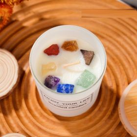 Natural Crystal Stone Aromatherapy Candle Soy Wax Smokeless Candles Gift Box Christmas Hand Gift (size: Unpolished Rough Stone)