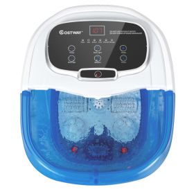 Portable All-In-One Heated Foot Spa Bath Motorized Massager (Color: White)