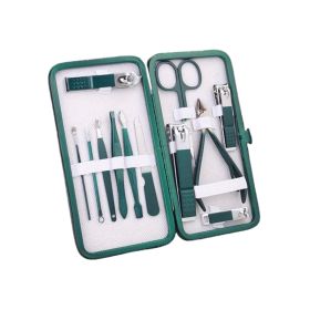 Portable Travel Nail Clipper Set for Manicure Pedicure Set (Type: Nail Tools, Color: Green & White)