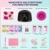 Waxing Kit 69 items - WUWUVISTA Hair Removal Hard Wax kit with Wax Warmer, Wax Beads for Face/Brazilian/Body/Sensitive Skin