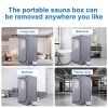 Portable Grey Mini Plus style Steam Sauna tentâ€“Personal Home Spa, with Steam Generator, Remote Control, Foldable Chair, PVC pipes. Easy to Install
