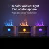 3D Flame Humidifier; Portable Silent Aromatherapy Essential Oil Diffuser With Flame Night Light For Home; Office; Kids Bedroom 250ml Cool Mist Humidif