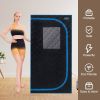 Portable Black Full Size Steam Sauna tentâ€“Personal Home Spa, with Steam Generator, Remote Control, Foldable Chair, PVC pipes. Easy to Install