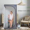Portable Grey Mini Plus style Steam Sauna tentâ€“Personal Home Spa, with Steam Generator, Remote Control, Foldable Chair, PVC pipes. Easy to Install